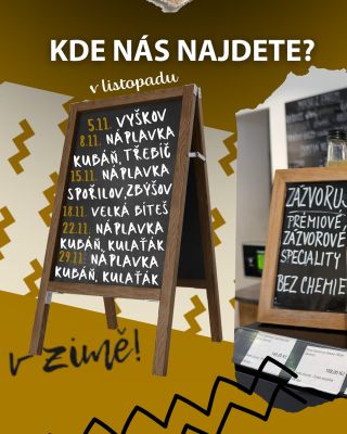 KDE NÁS NAJDETE V LISTOPADU? ☺️ 5.11. (středa) od 8:00 do 17:00 - trh Vyškov 8.11. (sobota) od 8:00 do 14:00 - trh...